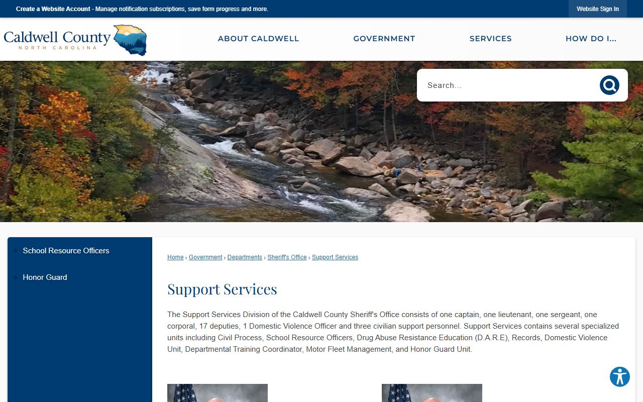 Caldwell County arrest records sheriff support services