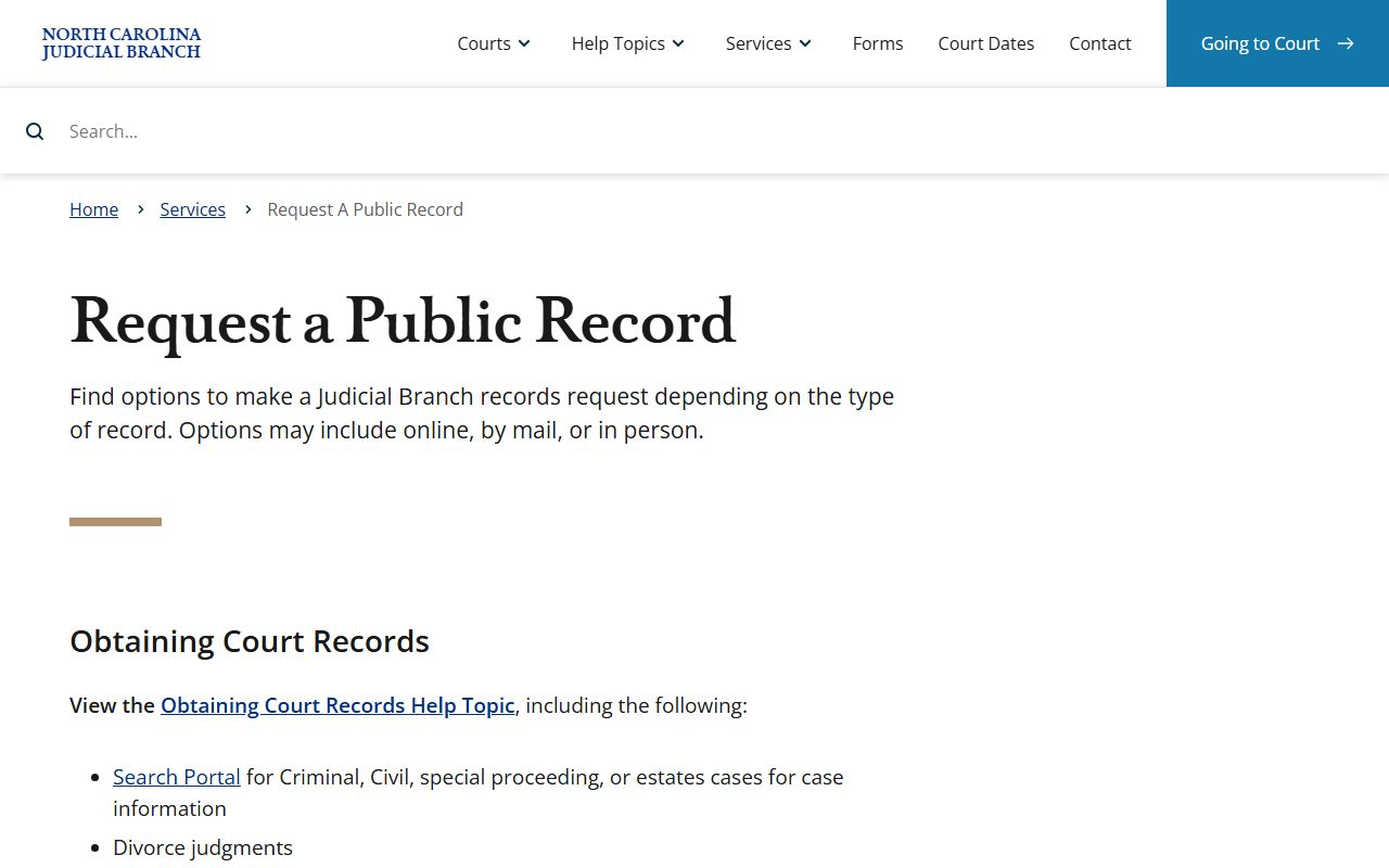 Caldwell County court records Judicial Branch public records request