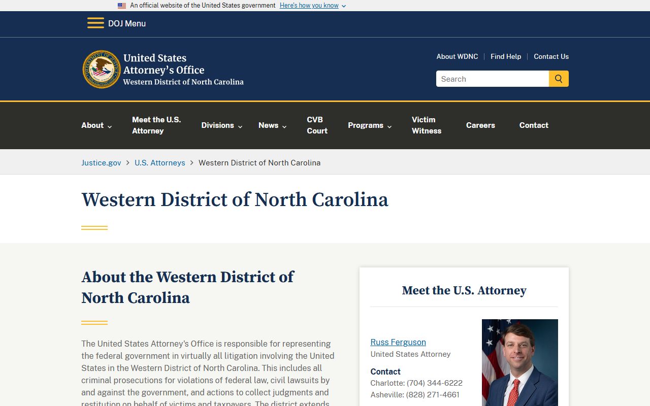 Caldwell County criminal court records U.S. Attorney Western District