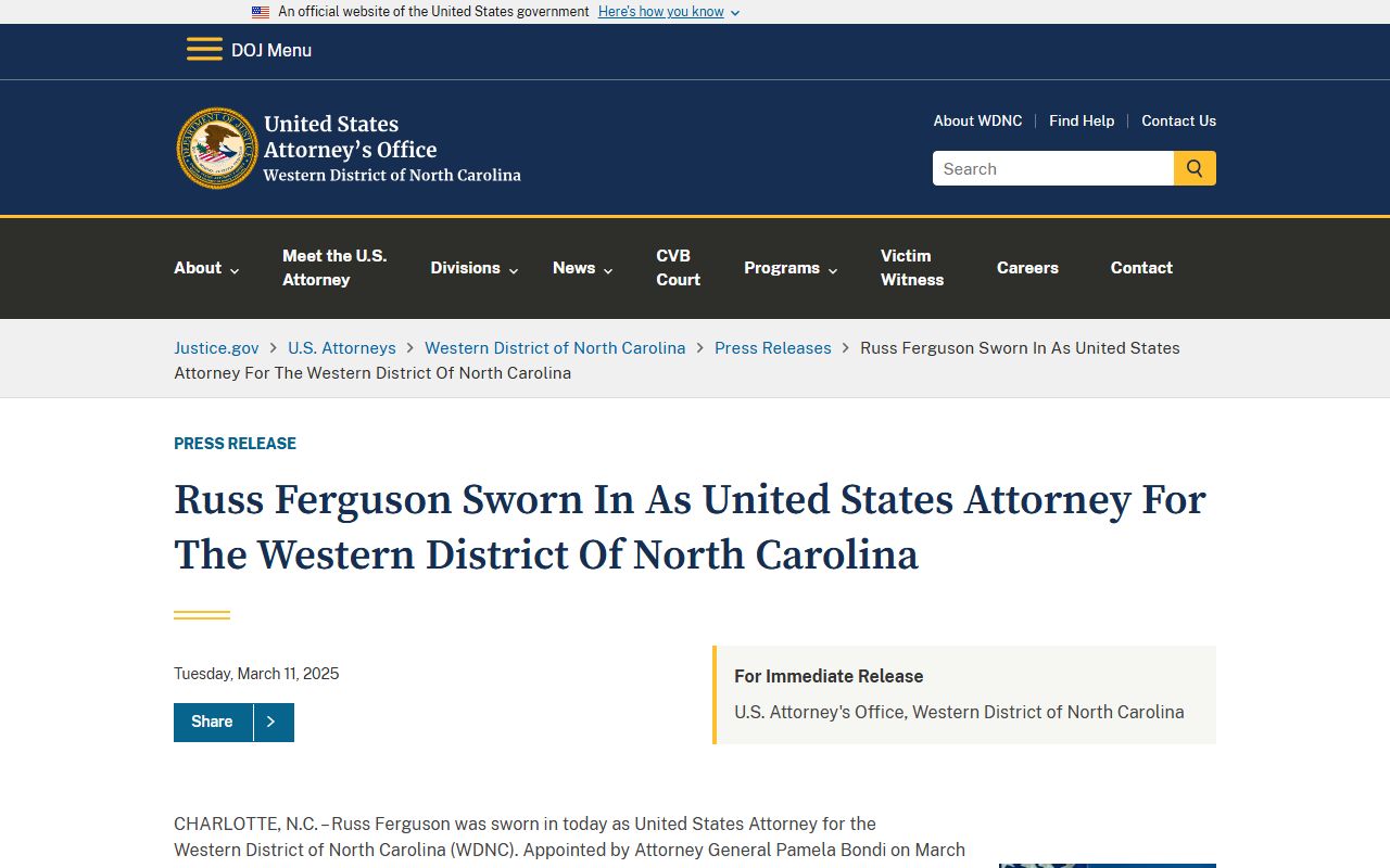 Caldwell County criminal court records Western District U.S. Attorney news