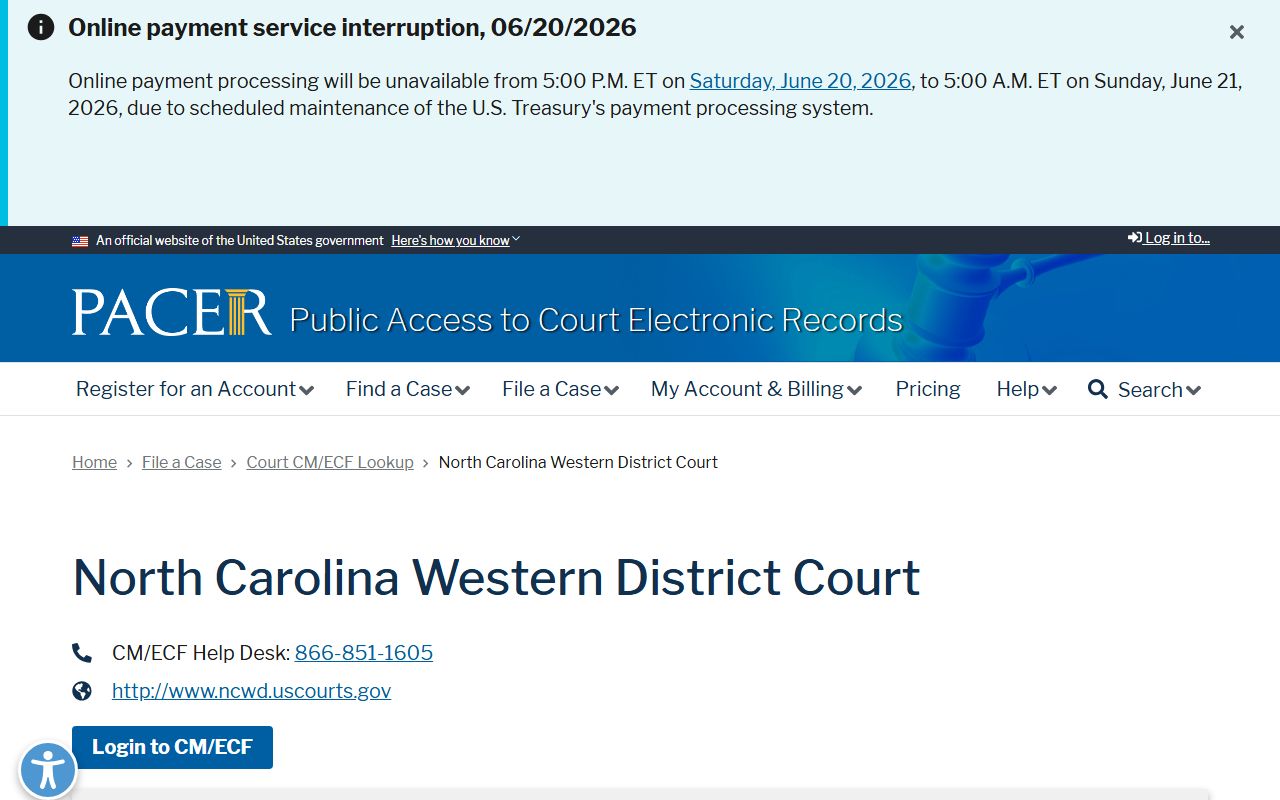 Caldwell County federal court PACER Western District lookup