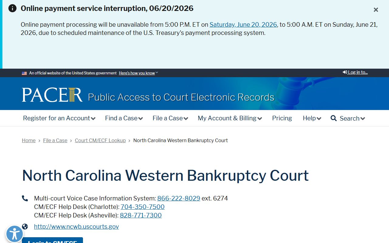 Caldwell County bankruptcy court PACER lookup