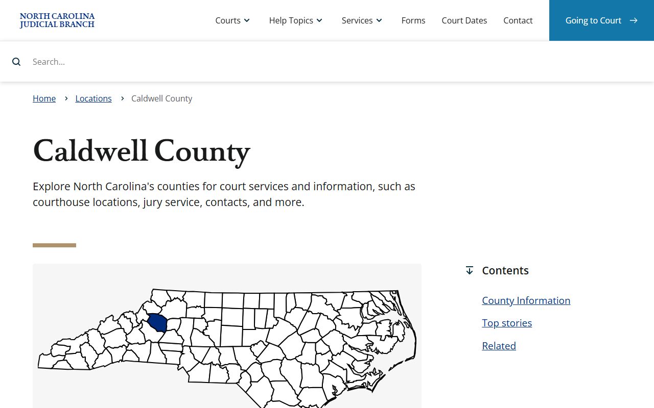 Caldwell County court records Judicial Branch landing page